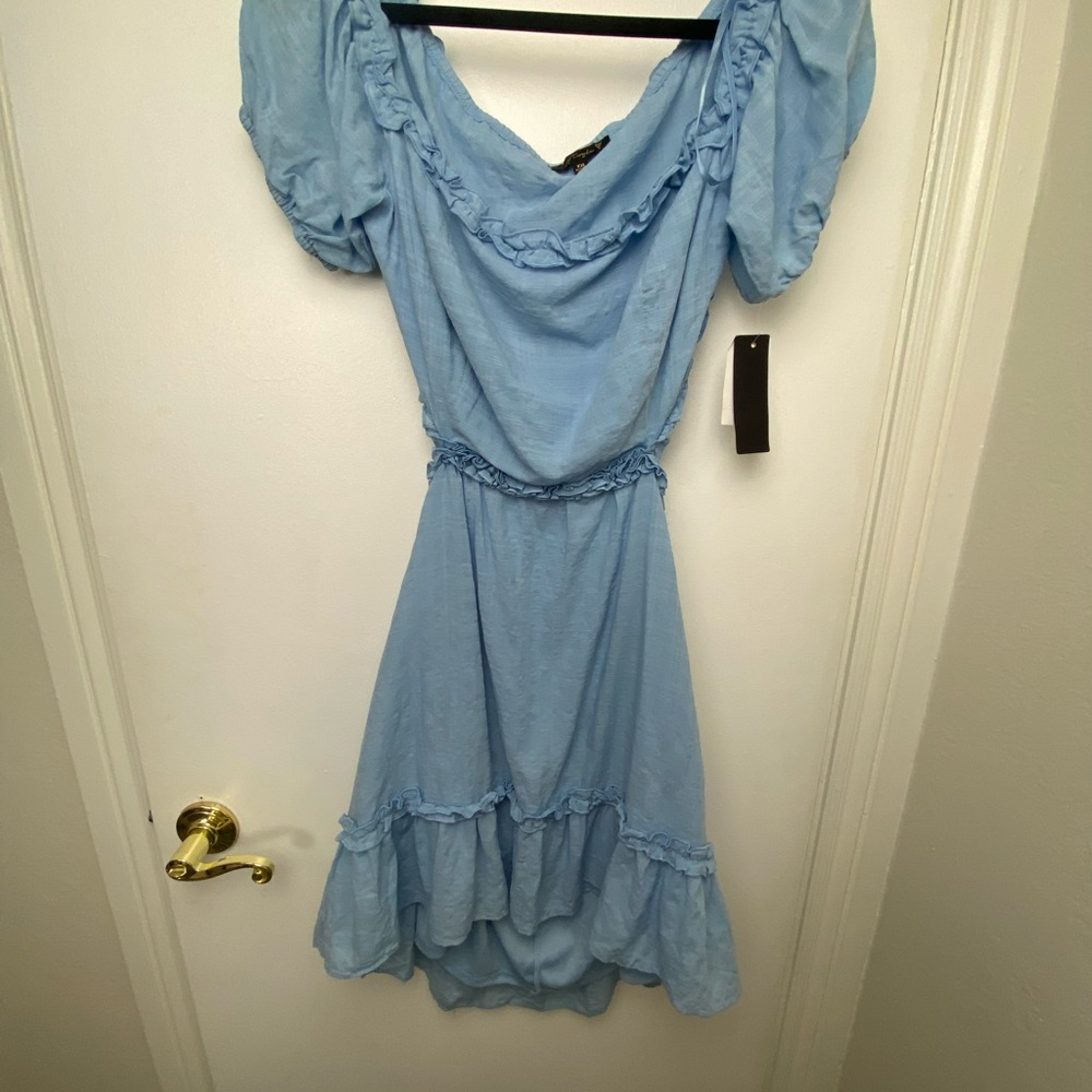 NWT city triangles XXL, pastel baby blue, backless dress.PTP 21”, waist 32”,MIDI